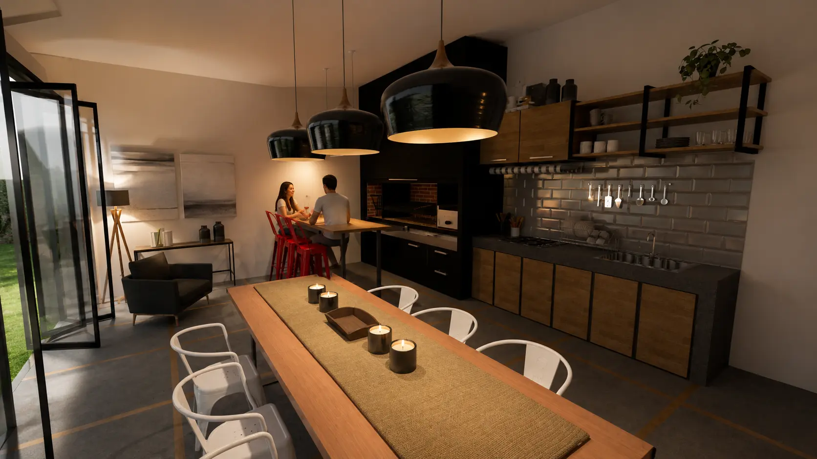 Diseño interior con iluminación ambiental y terminaciones — Estudio Martini